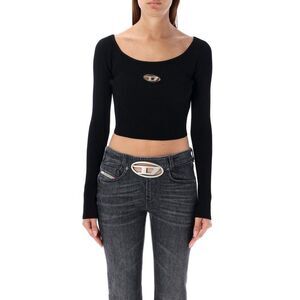 DIESEL Women's Distressed Knit Sweater Women BLACK Sweaters & Knitwear